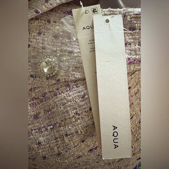 NEW w/Tags AQUA Lavender Tweed Crop Top 100% Bloomingdale's Exclusive Size L - Picture 7 of 11